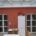 Holz Balkontür Weiß 1 Flügelig mit Glasteilende Sprossen & 20 mm Schwelle & Rollladen