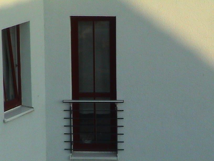 Kunststoff Balkontür Weinrot 1 Flügelig mit Wiener Sprosse