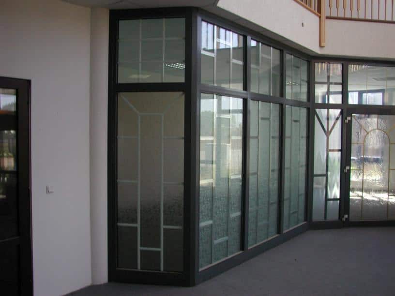Aluminium Haustür mit Oberlichter & Seitenteilen & Sprossen