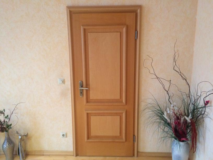 Innentür mit Zarge Buche Furnier als Stiltür Kassetten Füllung grade & Edelstahl Garnitur