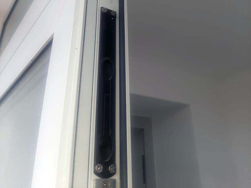 Aluminium Ladentür & Geschäftseingangstür und Gewerbeeingangstür 2-Flügelig mit Oberlicht Farbe RAL 7035 Lichtgrau